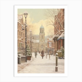 Vintage Winter Illustration Nottingham United Kingdom 2 Art Print