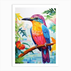 Colourful Bird Painting Dipper 4 Art Print