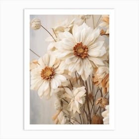 Boho Dried Flowers Zinnia 3 Art Print