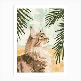 Maine Coon Storybook Illustration 1 Art Print