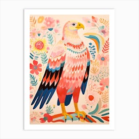 Pink Scandi Eagle 3 Art Print