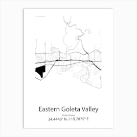 Eastern Goleta Valley,United States Minimalist Map Art Print