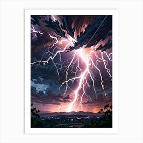 Lightning In The Sky 14 Art Print