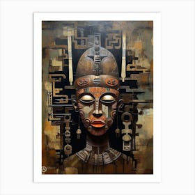 African Rhythms: Masked Tribe Melodies Art Print