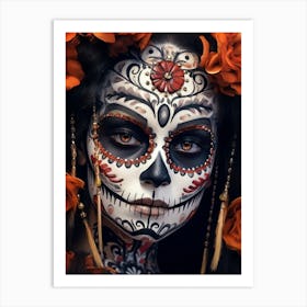 La Catrina Skull Face Art Print