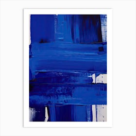Blue Brush Strokes Abstract 6 Art Print