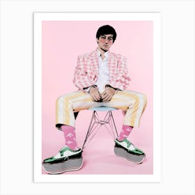 joji Man In Pink Suit Art Print