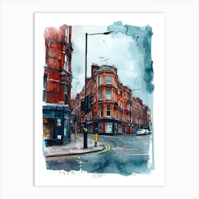 Hackney London Borough   Street Watercolour 7 Art Print