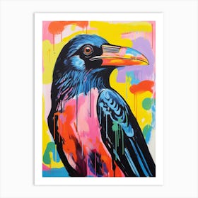 Colourful Bird Painting Raven 4 Art Print