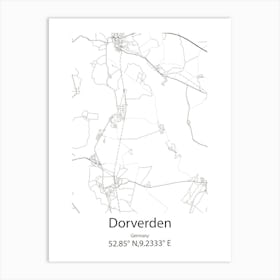 Dorverden,Germany Minimalist Map Art Print