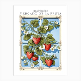 Mercado De La Fruta Strawberries Illustration 1 Poster Art Print