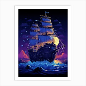 Pirate Ship In The Sea 1 Art Print