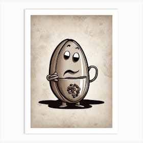 Cartoon Coffee Cup Art Print