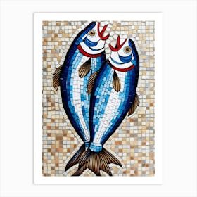 Mosaic Fishes Art Print