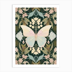 Floral Pattern With A Butterfly Style William Morris 2 Art Print