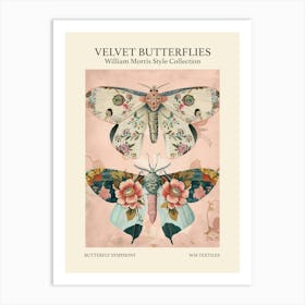 Velvet Butterflies Collection Butterfly Symphony William Morris Style 7 Art Print