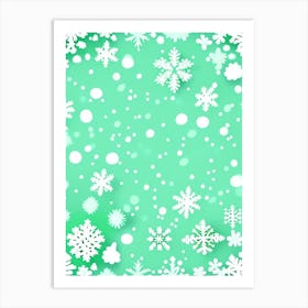 Snowfall, Snowflakes, Kids Illustration 1 Art Print