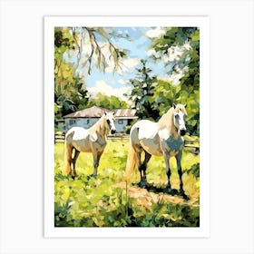 Horses Painting In Lexington Kentucky, Usa 3 Art Print