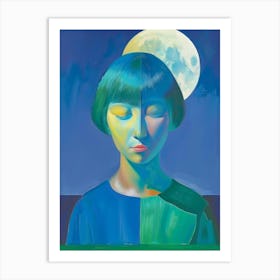 Girl With Blue Hair 14 Art Print