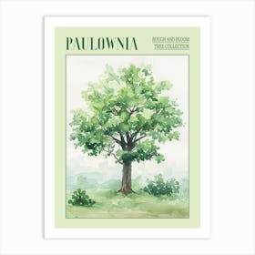 Paulownia Tree Atmospheric Watercolour Painting 8 Poster Art Print