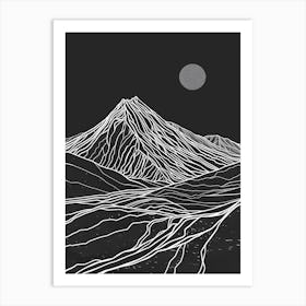 Slieve Donard Mountain Line Drawing 3 Art Print