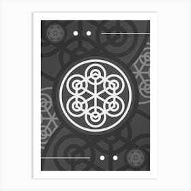 Abstract Geometric Glyph Array in White and Gray n.0045 Art Print
