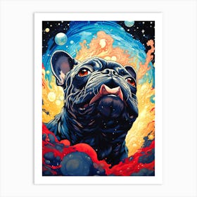 French Bulldog In Space 1 Art Print