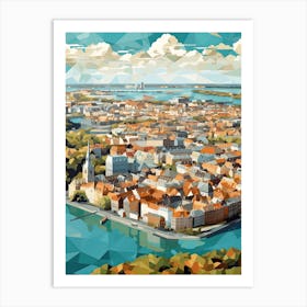 Copenhagen, Denmark, Geometric Illustration 2 Art Print