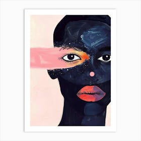 Black Woman With Pink Eyes 1 Art Print