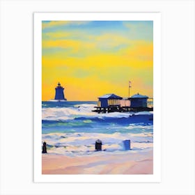 Atlantic City Beach, New Jersey Bright Abstract Art Print
