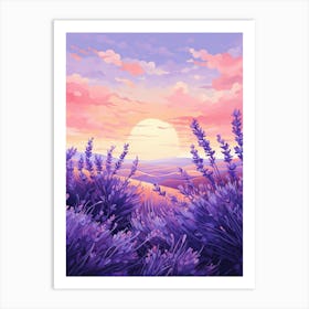 Lavender Field Sunset 1 Art Print