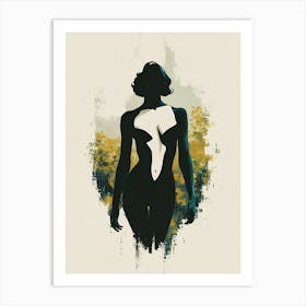 Woman In Black And White Art Print