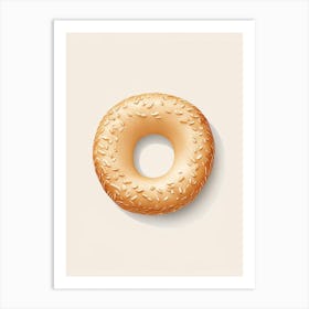 Whole Wheat Bagel Marker Art 1 Art Print