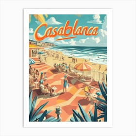 Aihrgdesign A 1970s Inspired Travel Poster For Casablanca 3 Art Print