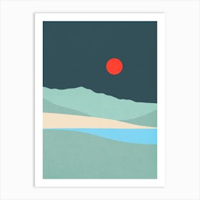 Watercolor sunset landscape 26 Art Print