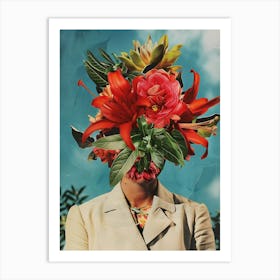 Flowers On A Head 1 Art Print