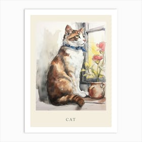 Beatrix Potter Inspired  Animal Watercolour Cat 1 Art Print