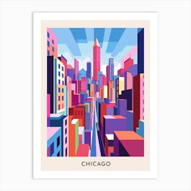 Chicago Colourful Travel Poster 4 Art Print