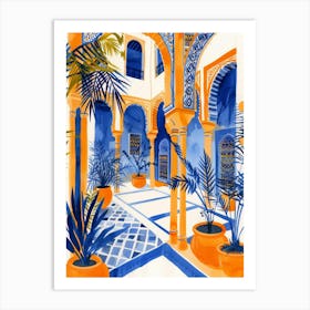 Courtyard Of A Moroccan Palace 1 Art Print