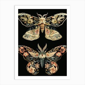 Dark Butterflies William Morris Style 10 Art Print