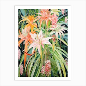 Tropical Plant Painting Spider Plant 3 Art Print