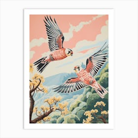 Vintage Japanese Inspired Bird Print American Kestrel 2 Art Print