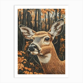 Deer In The Woods 5 Art Print