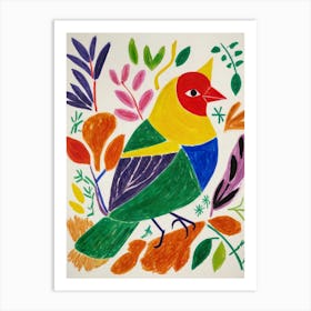 Bird On A Branch Style Henri Matisse 3 Art Print