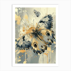 Butterfly Precisionist Illustration 1 Art Print