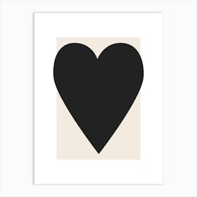 Heart Black Art Print