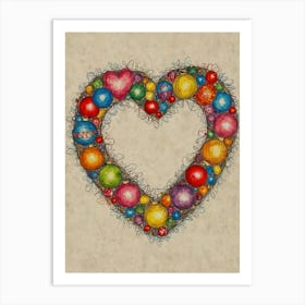 Heart Shaped Ornaments Art Print