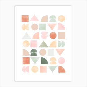 Pastel Geometric Shapes Art Print