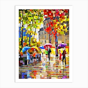 People In The Rain Art Print