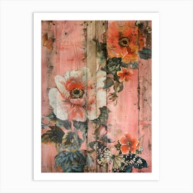 Butterfly And Flowers 12 Art Print